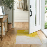 Yellow Sun Rays Geometric Area Rug
