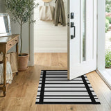 Bold Black White Grid Geometric Geometric Modern Area Rug