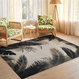 ODIKA Washable Tropical Palm Leaf Area Rug, Non-Slip Low Pile Modern Boho Carpet