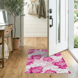 Playful Pink Cartoon Faces Area Rug