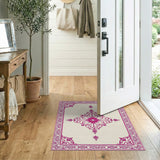 Traditional Persian Pink Elegant Pink Persian Medallion Area Rug