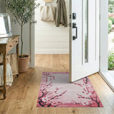 Pink Cherry Blossom Framed Area Rug