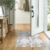 Delicate Beige Vine Floral Area Rug