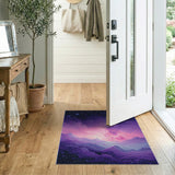 Purple Galaxy Mountains Area Rug