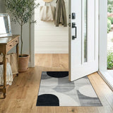 Geometric Modern Black and White Bold Black White Geometric Abstract Area Rug