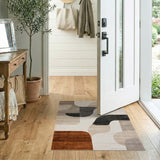 Modern Abstract Geometric Neutral Area Rug