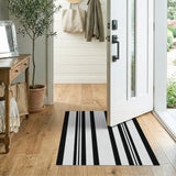Bold Vertical Bold Black White Vertical Stripe Area Rug