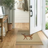 Rustic Fawn Deer Woven Area Rug