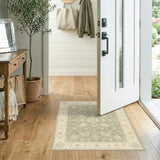 Sage Green Floral Vintage Area Rug