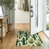 Lush Green Cactus Desert Area Rug
