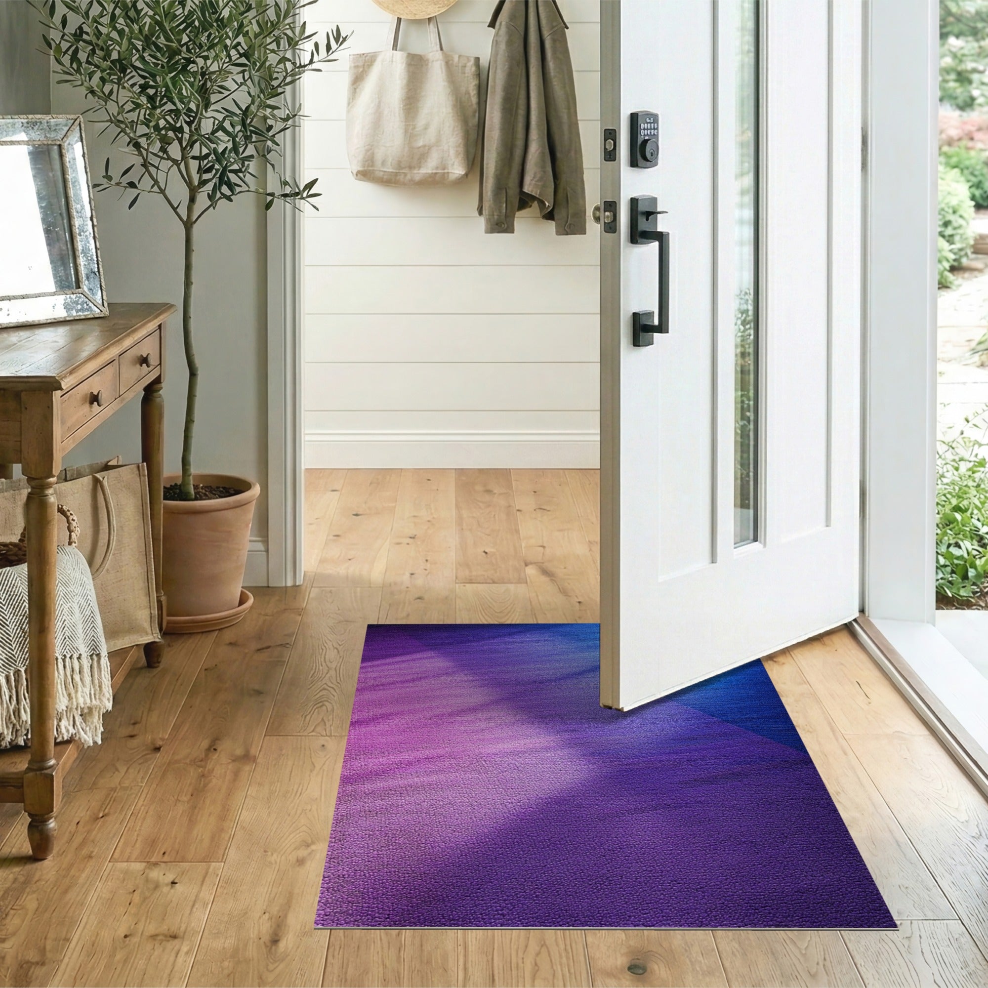 Purple to Blue Ombre Plush Area Rug