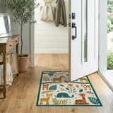 Multi-color and Patterns Whimsical Jungle Safari Kids Area Rug