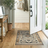 Southwestern Geometric Area Rug in Beige and Tan
