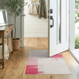 Pink Modern Pink Geometric Block Area Rug