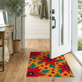 Festive Poinsettia Holly Area Rug
