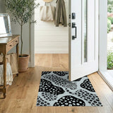 Monochrome Leopard Abstract Area Rug