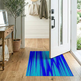 Sweeping Blue Teal Abstract Area Rug