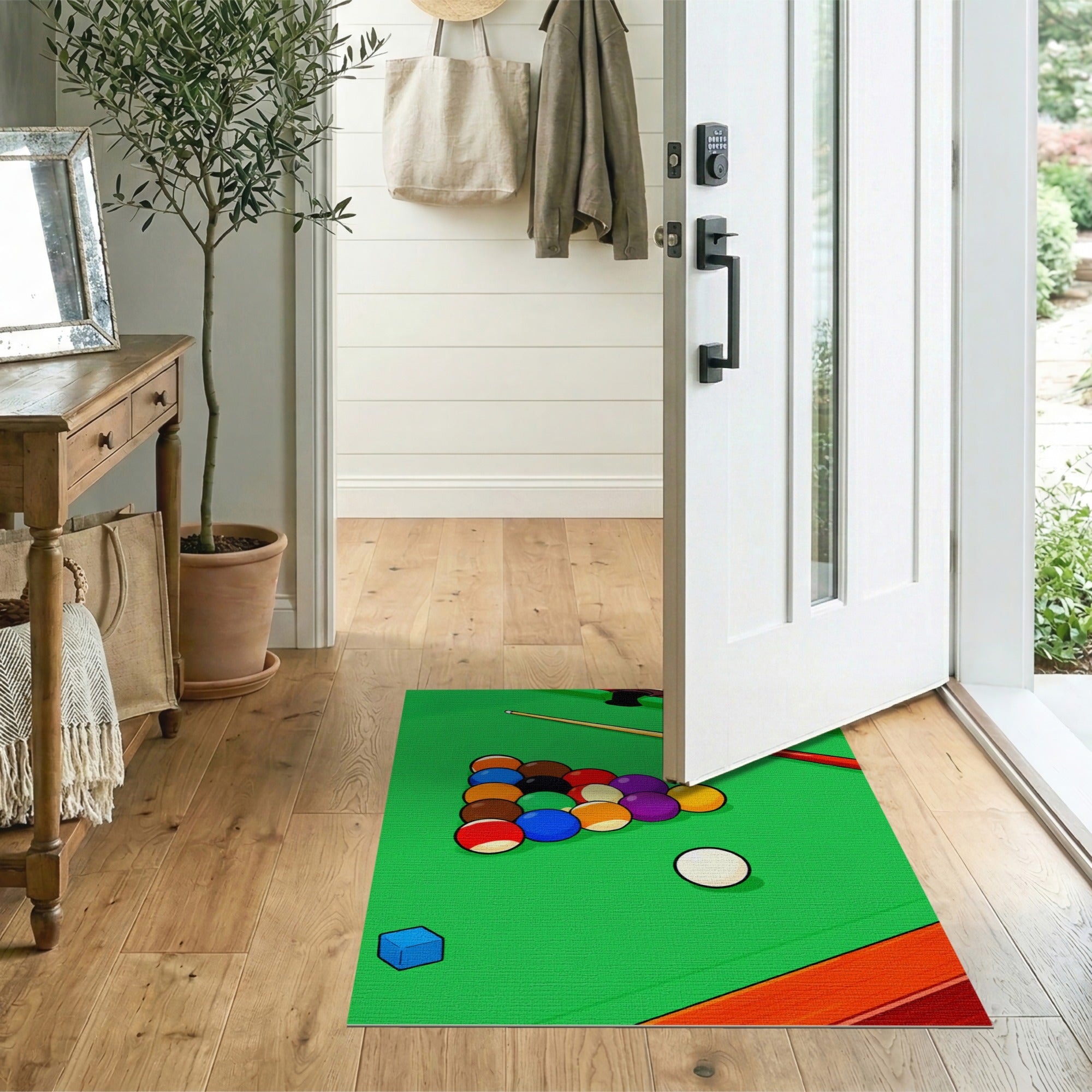 Cartoon Billiards Rack Pool Table Area Rug
