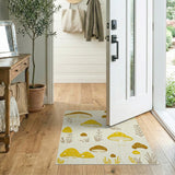 Whimsical Yellow Mushroom Tufted Area Rug