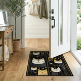 Whimsical Gold Cats Stars Area Rug