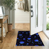 Vibrant Blue Seashell Swirl Area Rug