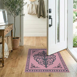 Blush Pink Ornate Medallion Area Rug