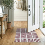 Geometric Modern Bold Red Checkered Geometric Area Rug
