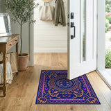 Multi-color and Patterns Ornate Navy Persian Medallion Area Rug