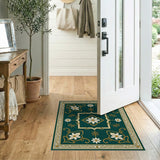 Traditional Persian Emerald Green Traditional Persian Floral Rug