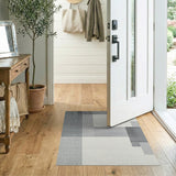 Black White Geometric Grid No. 22 Area Rug
