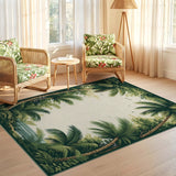 ODIKA Tropical Palm Tree Washable Rug - Vintage Jungle Non-Slip Low Pile Area Rug