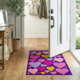 Multi-color and Patterns Playful Multi-Color Hearts Area Rug