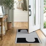 Black White Geometric Arch Area Rug