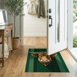 Shaggy Highland Bull Head Area Rug