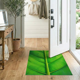 Vibrant Green Leaf Vein Geometric Area Rug