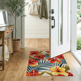 Vibrant Hibiscus Palm Area Rug