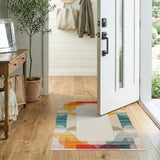 Geometric Modern Vibrant Curved Geometric Multi-Color Area Rug