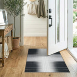 Black White Halftone Gradient Black and White Area Rug
