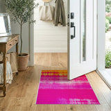 Vibrant Orange-to-Pink Batik Abstract Area Rug