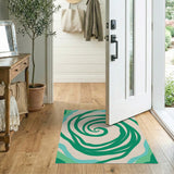 Green Swirl Abstract Abstract Area Area Rug