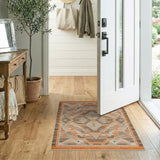 Terracotta Border Geometric Southwestern Area Rug