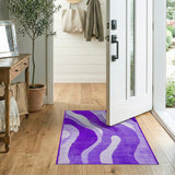 Purple Purple Wavy Abstract Area Rug