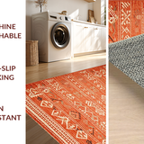 Ultra Soft Area Rug, Non Slip, Stain Resistant, Washable Area Rugs for Living Room, Bedroom, Modern Abstract Cozy Accents(Orange)