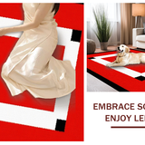Ultra Soft Area Rug, Non Slip, Stain Resistant, Washable Area Rugs for Living Room, Bedroom, Vibrant Abstract Gaming Aesthetic(Red)