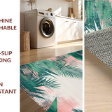 Ultra Soft Area Rug, Non Slip, Stain Resistant, Washable Area Rugs for Living Room, Bedroom, Vibrant Geometric Jungle Aesthetic(Pink)