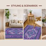 Ultra Soft Area Rug, Non Slip, Stain Resistant, Washable Area Rugs for Living Room, Bedroom, Whimsical Multicolor Textile Art(Purple)