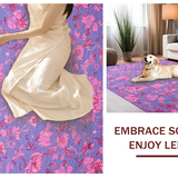 Ultra Soft Area Rug, Non Slip, Stain Resistant, Washable Area Rugs for Living Room, Bedroom, Chic Modern Flower Motif(Purple)