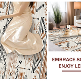 Ultra Soft Area Rug, Non Slip, Stain Resistant, Washable Area Rugs for Living Room, Bedroom, Contemporary Textured Geometric Theme(Brown)