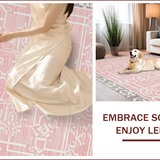 Ultra Soft Area Rug, Non Slip, Stain Resistant, Washable Area Rugs for Living Room, Bedroom, Contemporary Shaggy Patterned Delight(Pink)