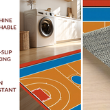 Ultra Soft Area Rug, Non Slip, Stain Resistant, Washable Area Rugs for Living Room, Bedroom, Lively Modern Sport-Themed Artwork(Brown)